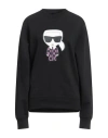 Karl Lagerfeld Woman Sweatshirt Black Size Xs Organic Cotton, Recycled Polyester In Black