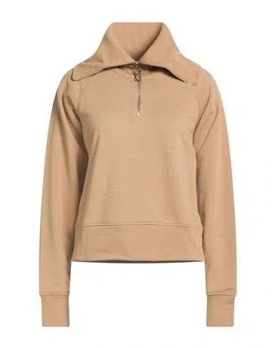 Karl Lagerfeld Woman Sweatshirt Camel Size M Organic Cotton, Recycled Polyester In Brown