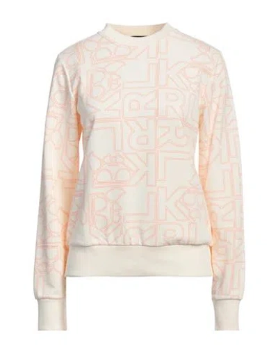 Karl Lagerfeld Woman Sweatshirt Cream Size L Cotton In White