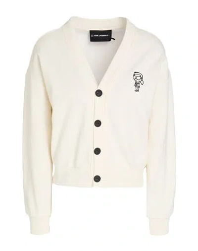 Karl Lagerfeld Woman Sweatshirt Cream Size M Organic Cotton, Polyester In White