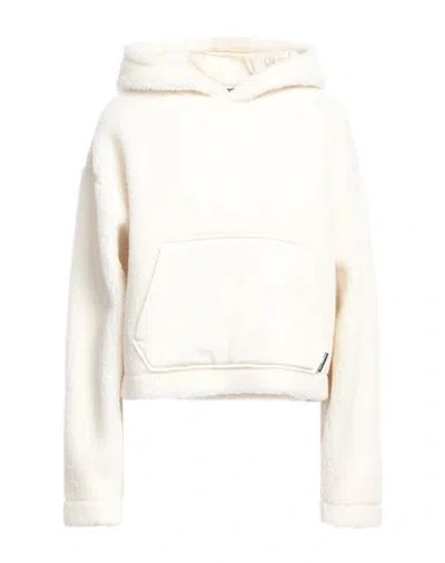 Karl Lagerfeld Woman Sweatshirt Cream Size S Polyester, Wool In Metallic