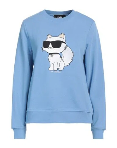 Karl Lagerfeld Woman Sweatshirt Light Blue Size Xs Organic Cotton, Recycled Polyester