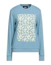 Karl Lagerfeld Woman Sweatshirt Light Blue Size L Cotton In Blue