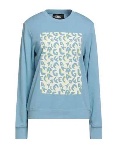Karl Lagerfeld Woman Sweatshirt Light Blue Size L Cotton