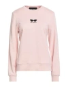 Karl Lagerfeld Woman Sweatshirt Light Pink Size L Organic Cotton