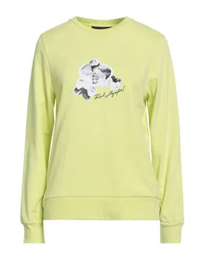 Karl Lagerfeld Woman Sweatshirt Lime Green Size Xs Organic Cotton