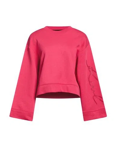 Karl Lagerfeld Woman Sweatshirt Magenta Size L Cotton, Polyester In Pink