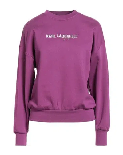 Karl Lagerfeld Woman Sweatshirt Mauve Size L Organic Cotton In Purple