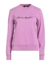 Karl Lagerfeld Woman Sweatshirt Mauve Size M Organic Cotton In Pink