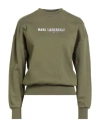 Karl Lagerfeld Woman Sweatshirt Military Green Size L Organic Cotton