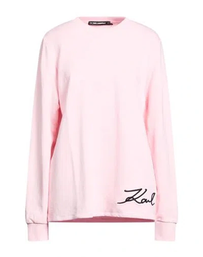 Karl Lagerfeld Woman Sweatshirt Pink Size L Organic Cotton