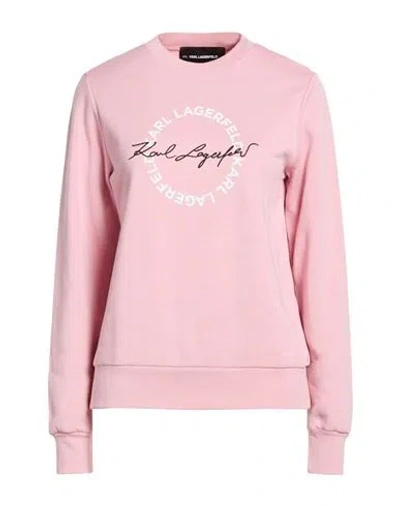 Karl Lagerfeld Woman Sweatshirt Pink Size M Organic Cotton