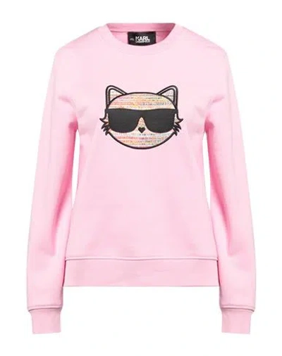 Karl Lagerfeld Woman Sweatshirt Pink Size S Organic Cotton, Recycled Pes In Purple