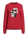 Karl Lagerfeld Woman Sweatshirt Red Size S Organic Cotton, Polyester In Red