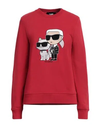 Karl Lagerfeld Woman Sweatshirt Red Size S Organic Cotton, Polyester