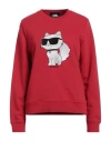 Karl Lagerfeld Woman Sweatshirt Red Size S Organic Cotton, Recycled Polyester