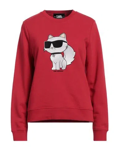 Karl Lagerfeld Woman Sweatshirt Red Size S Organic Cotton, Recycled Polyester