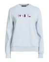Karl Lagerfeld Woman Sweatshirt Sky Blue Size M Organic Cotton