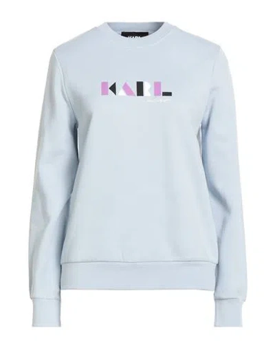Karl Lagerfeld Woman Sweatshirt Sky Blue Size M Organic Cotton