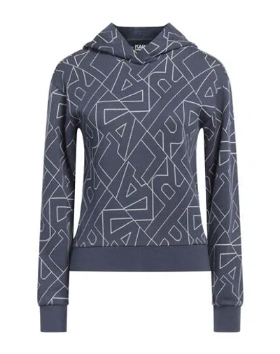 Karl Lagerfeld Woman Sweatshirt Slate Blue Size S Cotton, Elastane