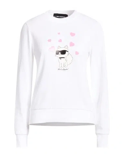 Karl Lagerfeld Woman Sweatshirt White Size L Organic Cotton
