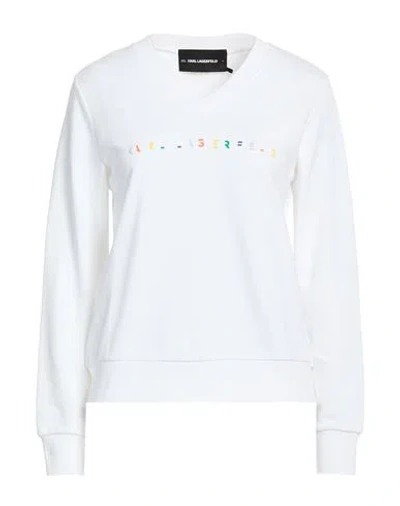 Karl Lagerfeld Woman Sweatshirt White Size L Organic Cotton