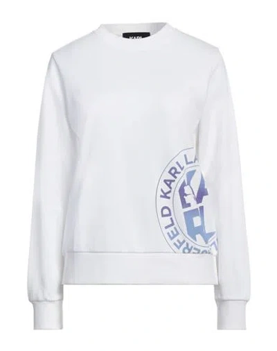 Karl Lagerfeld Woman Sweatshirt White Size L Organic Cotton