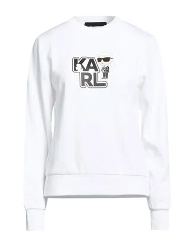 Karl Lagerfeld Woman Sweatshirt White Size M Organic Cotton