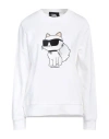 Karl Lagerfeld Woman Sweatshirt White Size L Organic Cotton, Recycled Polyester In White