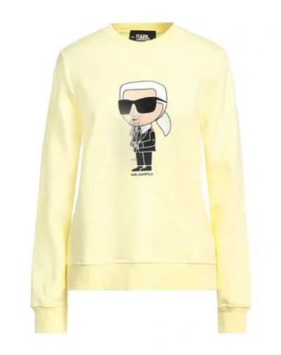 Karl Lagerfeld Woman Sweatshirt Yellow Size M Organic Cotton, Recycled Polyester