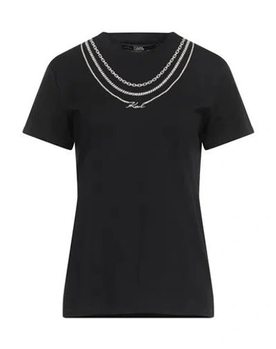 Karl Lagerfeld Woman T-shirt Black Size L Cotton