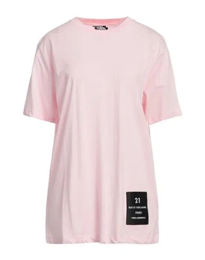 Karl Lagerfeld Woman T-shirt Black Size L Cotton
