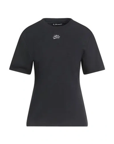 Karl Lagerfeld Woman T-shirt Black Size L Cotton