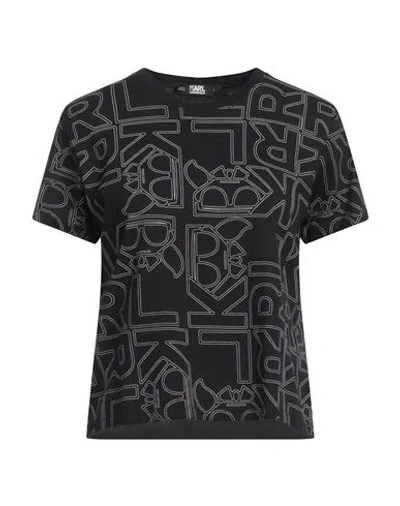 Karl Lagerfeld Woman T-shirt Black Size L Cotton In Black