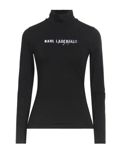 Karl Lagerfeld Woman T-shirt Black Size L Cotton, Elastane