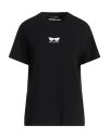 Karl Lagerfeld Woman T-shirt Black Size L Organic Cotton