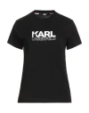 Karl Lagerfeld Woman T-shirt Black Size L Organic Cotton In Black