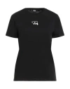 Karl Lagerfeld Woman T-shirt Black Size L Organic Cotton
