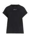 Karl Lagerfeld Woman T-shirt Black Size L Organic Cotton In Black