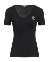 Karl Lagerfeld Woman T-shirt Black Size L Organic Cotton