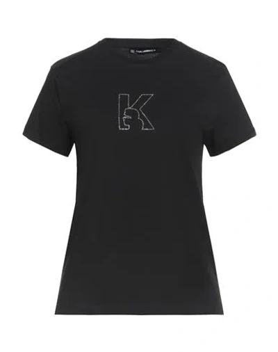 Karl Lagerfeld Woman T-shirt Black Size M Cotton