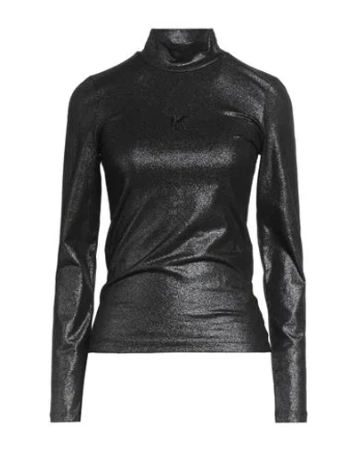 Karl Lagerfeld Woman T-shirt Black Size M Organic Cotton, Elastane