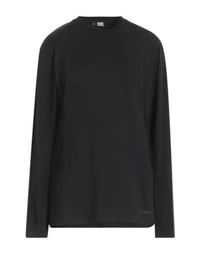 Karl Lagerfeld Woman T-shirt Black Size M Organic Cotton, Elastane