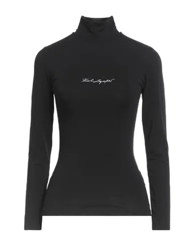 Karl Lagerfeld Woman T-shirt Black Size S Cotton, Elastane