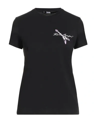 Karl Lagerfeld Woman T-shirt Black Size S Organic Cotton