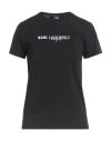 Karl Lagerfeld Woman T-shirt Black Size S Organic Cotton