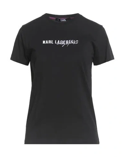 Karl Lagerfeld Woman T-shirt Black Size S Organic Cotton