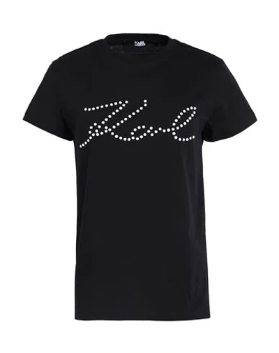 Karl Lagerfeld Woman T-shirt Black Size Xs Organic Cotton