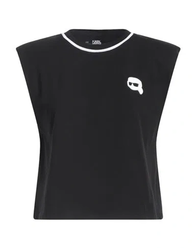 Karl Lagerfeld Woman T-shirt Black Size S Organic Cotton