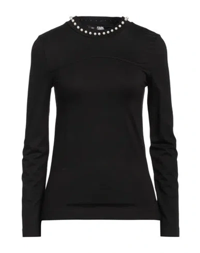 Karl Lagerfeld Woman T-shirt Black Size S Viscose, Elastane